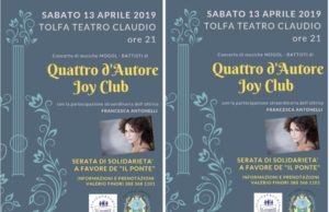 Tolfa, serata di solidarietà in musica a favore dell’Associazione “Il Ponte”