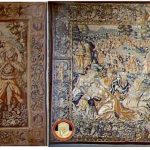 Arazzo Scena allegorica e stemma nobiliare Arazzo raffigurante “Ritorno dell’arca dell’alleanza”, cm 342×470 e cm 267×252