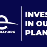 Invest In Our Planet Logo – Blue Background